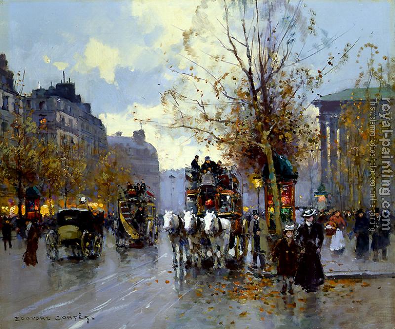 Edouard Cortes : Omnibus on the Place de la Madeleine